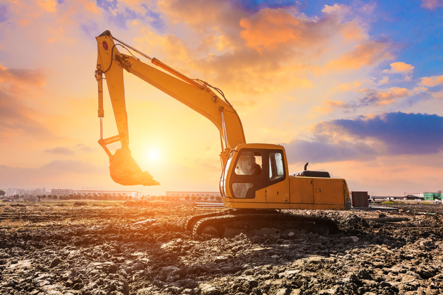 excavator in construction site